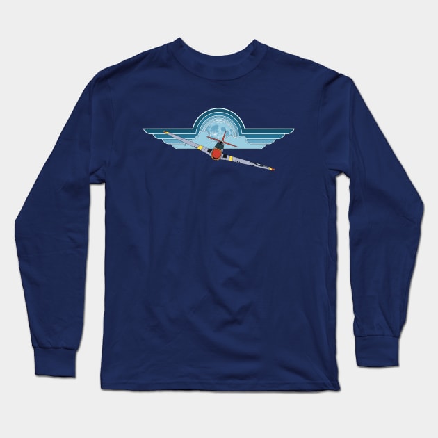 P-51 Mustang Moonlight Wings Long Sleeve T-Shirt by Kassi Skye